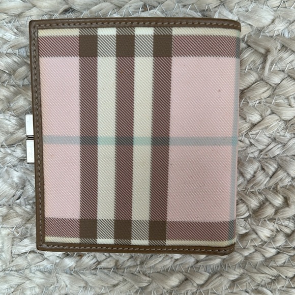 Burberry Pink and Brown Checkered Wallet - Picture 2 of 5